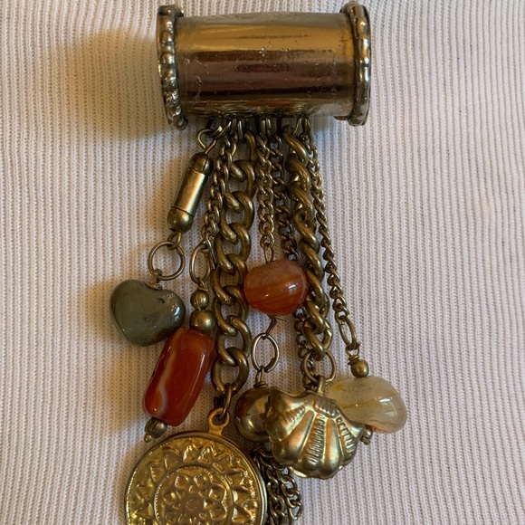 Very cool Vintage 80’s dangle charm style pin brooch - Picture 4 of 7